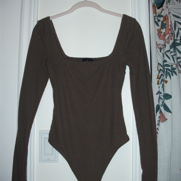 Brown Ribbed Body Suit - Picture 2 of 4